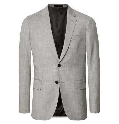 Light-Grey Body-Fit Mixed Wool Suit Jacket