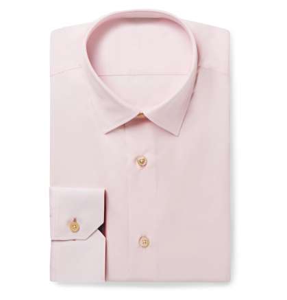 Light-Pink Body-Fit Cotton Shirt