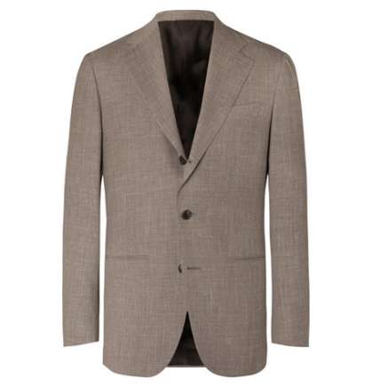 Light Brown Silk & Linen Suit Jacket