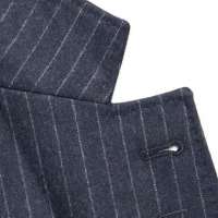 Striped Navy Wool Suit Jacket