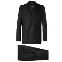 Black Body-Fit Silk-Wool Tuxedo