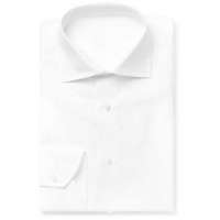 White Cutaway Cotton-Linen Blend Shirt