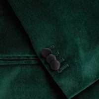 Green Body-Fit Cotton-Velvet Tuxedo