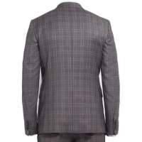 Grey Checked Wide Flap Suit Jacket